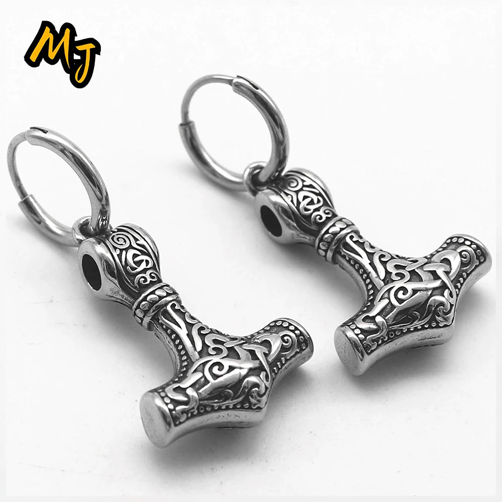 Retro Nordic Vikings Axe Earrings Man