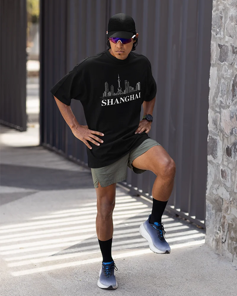 Shanghai City T-Shirt Shanghai Skyline Design Tee Short Sleeve Unisex Shirt