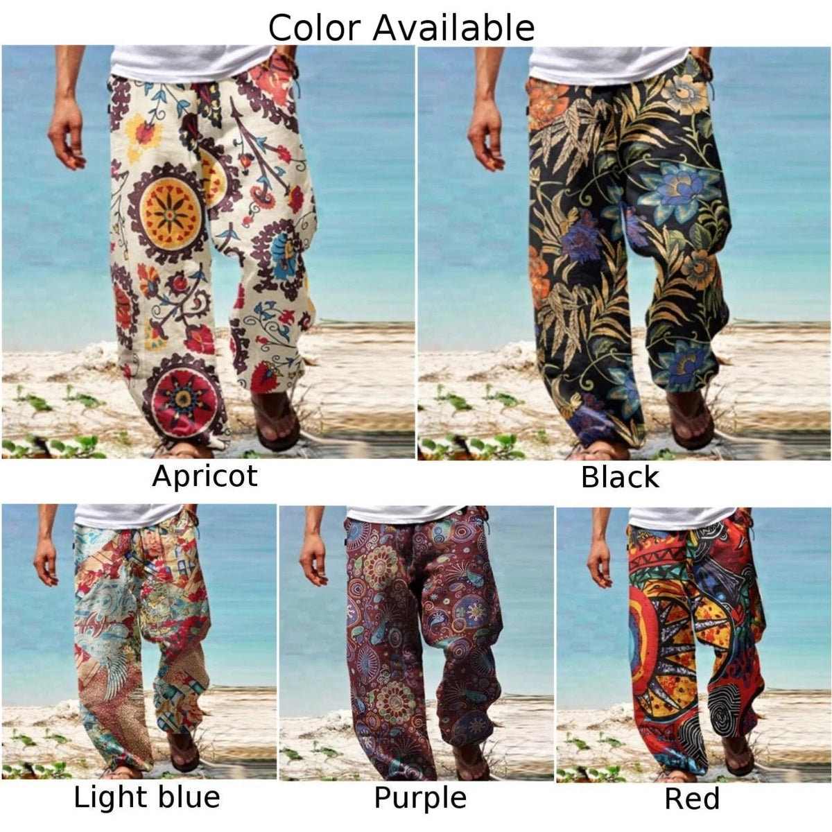 Men's Casual Beach  Baggy Harem Pants