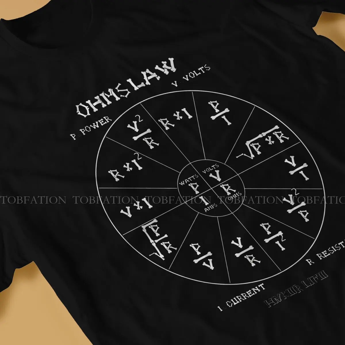 Ohm's Law Cool Hipster T Shirts Engineer Electrical Electrician Men  Fabric Streetwear T Shirt