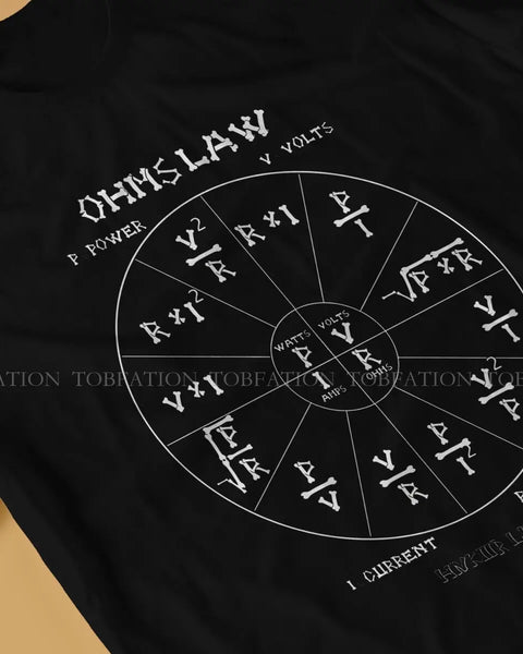 Ohm's Law Cool Hipster T Shirts Engineer Electrical Electrician Men  Fabric Streetwear T Shirt