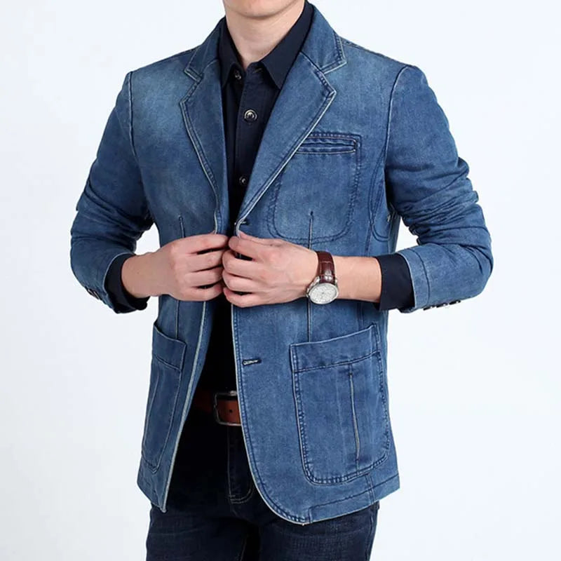 winter  Men's Denim Jacket Bomber Coat