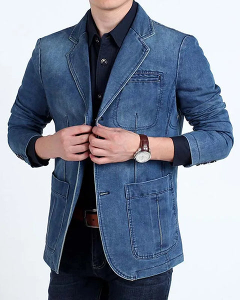 winter  Men's Denim Jacket Bomber Coat