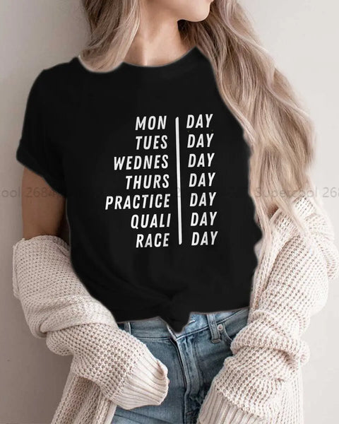 Race Week Newest Polyester TShirts F1 Formulate 1 Racing Female Style Streetwear T Shirt O Neck