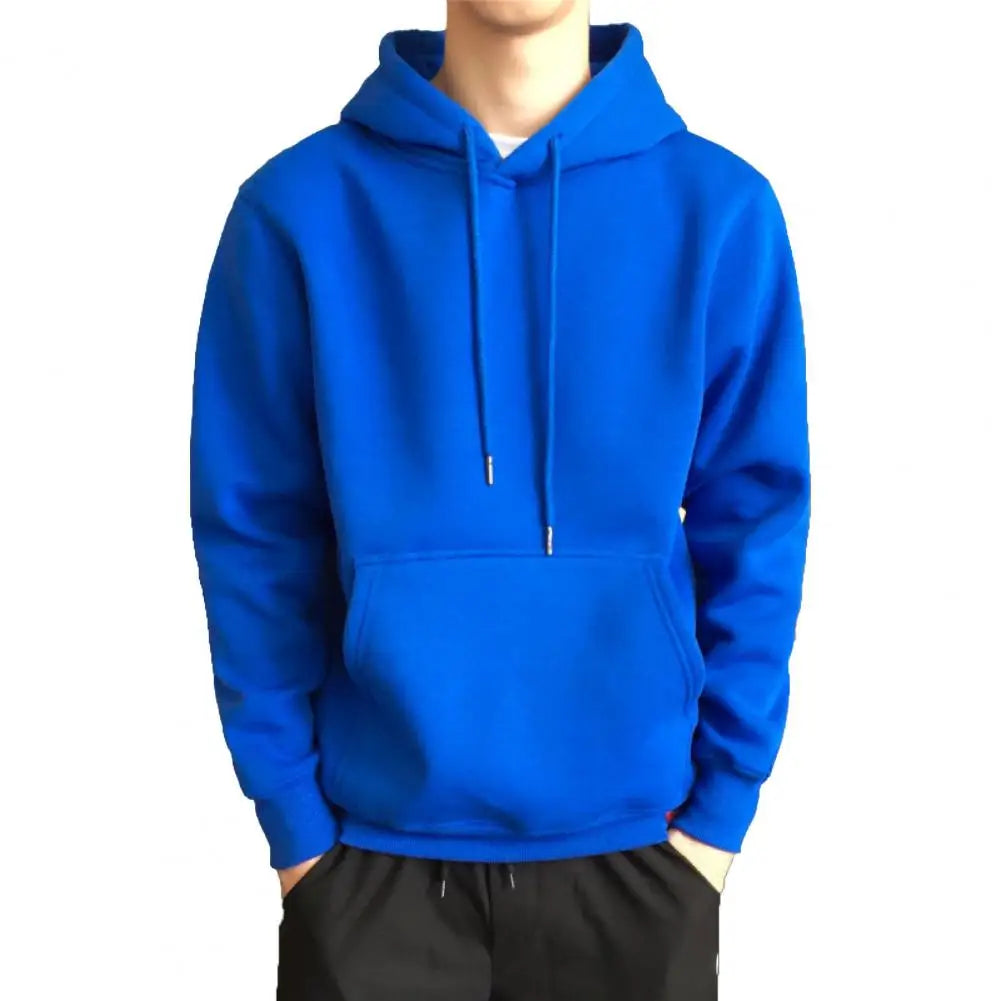 Male  Popular Warm Ribbed Bottom Hoodie Comfy Sweatshirt Hooded   for Dating
