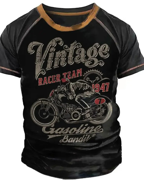 Vintage Motorcycle Sport 3d Printed Men's T-shirt