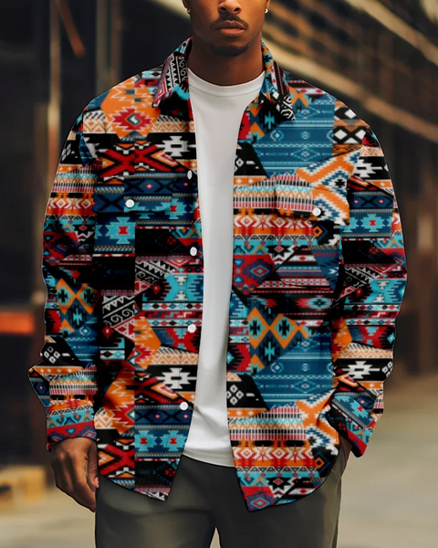 Retro Fashion Printed   Motorcycle  Winter Jacket