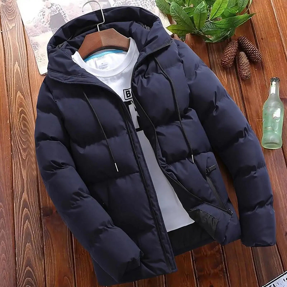 Parkas Men Winter Casual Jacket Warm Hooded Thick Puffer Coat Outwear