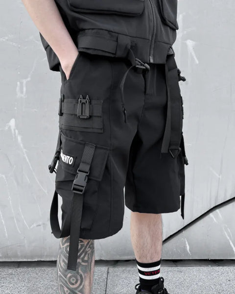 Men Tactical Cargo Shorts Summer Fashion Functional Multi Pockets Shorts Tech wear Hip Hop Streetwear Knee Length Pants