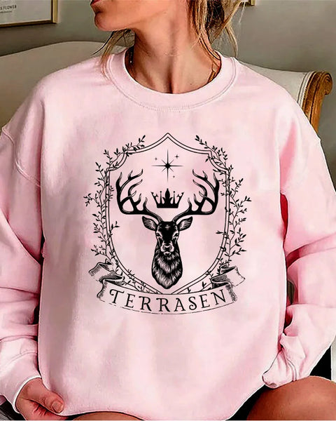 Terrasen Throne of Glass Sarah J Maas Series Hoodie Vintage Pullover Women Crewneck Sweatshirts