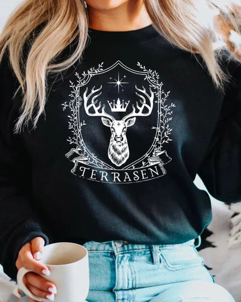 Terrasen Throne of Glass Sarah J Maas Series Hoodie Vintage Pullover Women Crewneck Sweatshirts