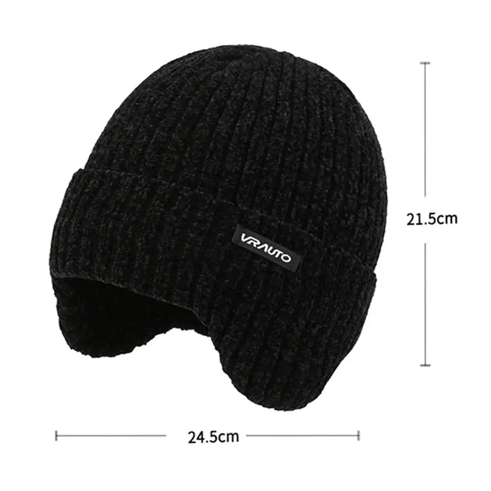 Windproof Knitted  Fleece-Lined Wool Hats