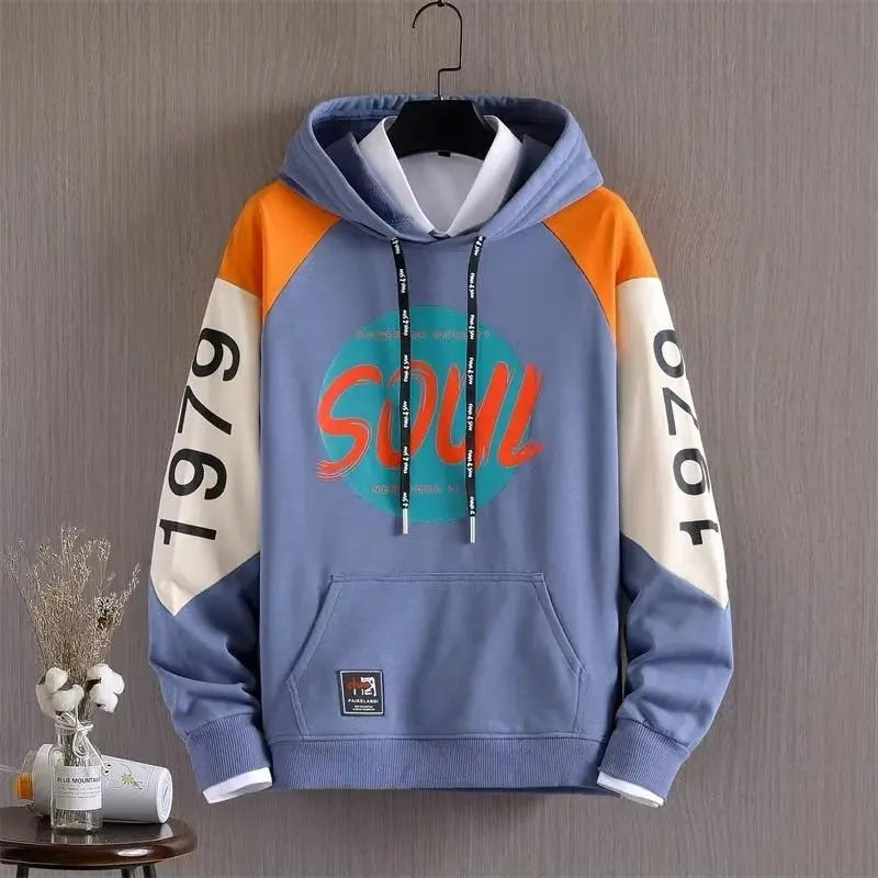 Autumn Men's  Retro Sleeve Hoodie