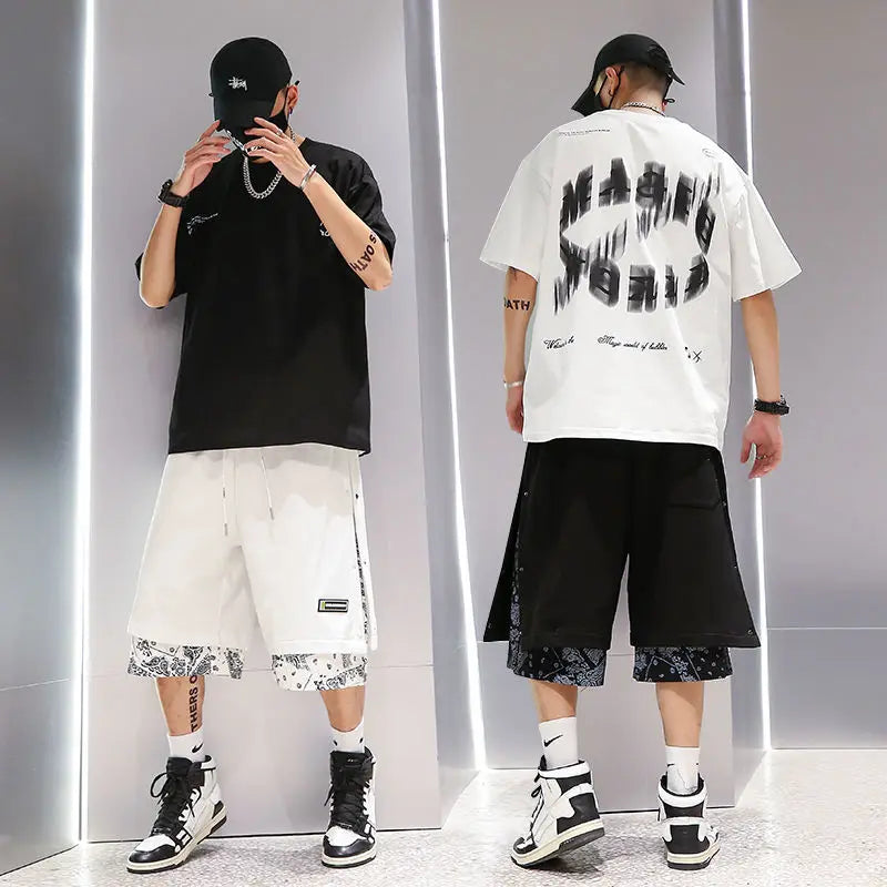 Fashion Men Printed Shorts Summer Casual Sports Basketball Shorts Baggy Men Jogging Clothes Punk Style Streetwear