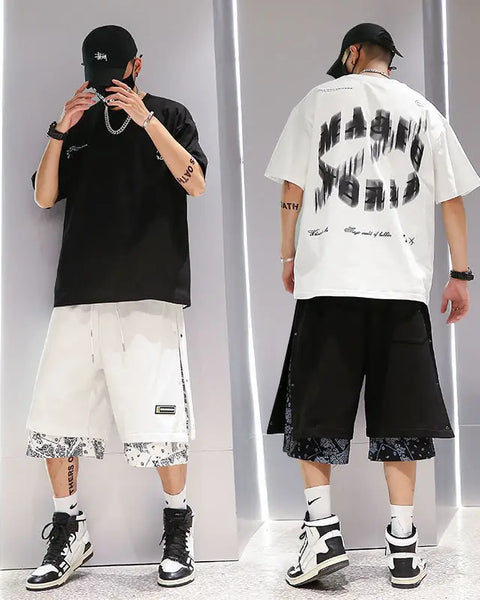 Fashion Men Printed Shorts Summer Casual Sports Basketball Shorts Baggy Men Jogging Clothes Punk Style Streetwear