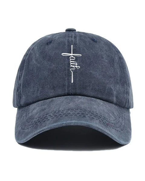 Printed Faith Soft Top Baseball Cap Unisex Outdoor Sun Protection Washable Retro Style Windproof Hat for Men And Women