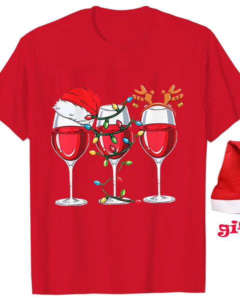 Christmas Wine Women T Shirts