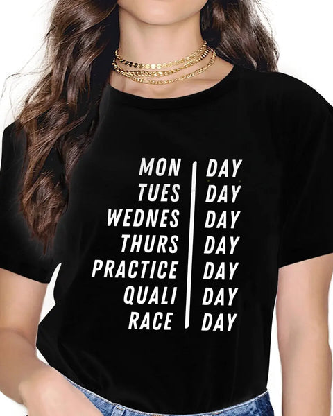 Race Week Newest Polyester TShirts F1 Formulate 1 Racing Female Style Streetwear T Shirt O Neck