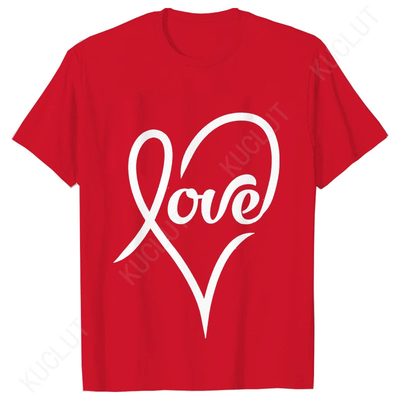 Womens Valentines Shirts Cute Heart T Shirts Funny Valentines Day Tees for Ladies Short Sleeve Clothes Summer Fashion T-shirts