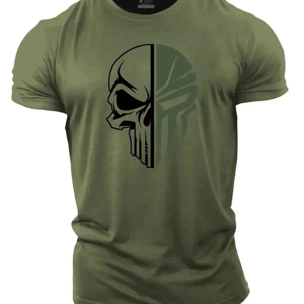 3D Men's T shirt for men Print Military Skull T Shirt Oversized Gym Short-Sleeved Sportswear Men Clothing Sport Top Tees