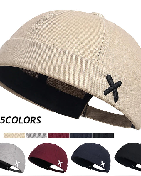 Men Hip Hop Hats Vintage Beanie Hat Summer Adjustable Landlord Hat Trendy Streetwear Docker Cap Women men Brimless Skullies Cap