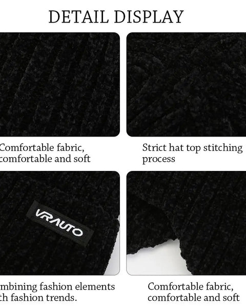 Windproof Knitted  Fleece-Lined Wool Hats