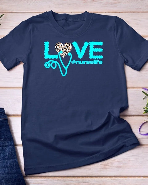 Nurse Day Life Theme T Shirt Nurses Week Healthcare Nursing Unisex T-shirt Women Crewneck Cotton Short Sleeve Casual Summer Tee