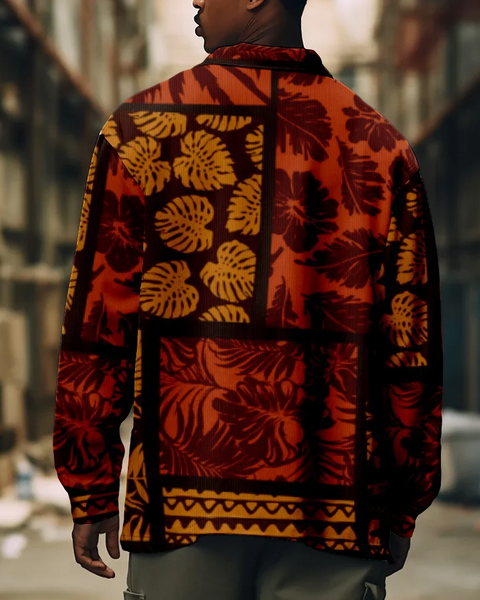 Retro Fashion Printed   Motorcycle  Winter Jacket