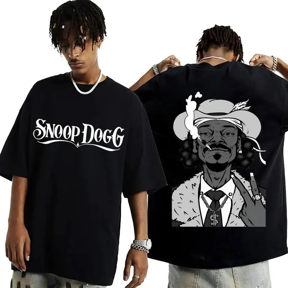 Men Oversized T-shirt Streetwear Rapper Snoop Dogg Graphic T Shirt Men Hip Hop Fashion Style