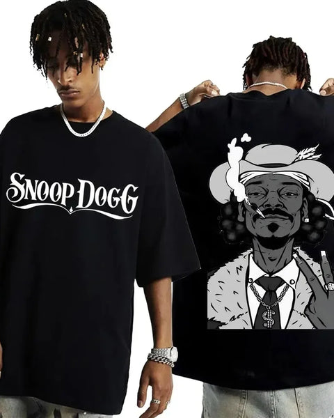 Men Oversized T-shirt Streetwear Rapper Snoop Dogg Graphic T Shirt Men Hip Hop Fashion Style