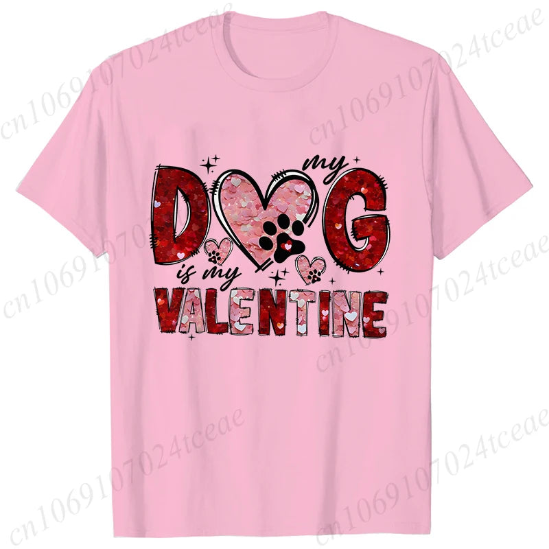 Valentine Print Casual O-Neck Fashion Streetwear  Women Graphic Tees