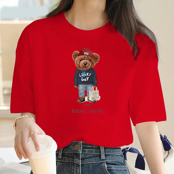 Plus Size T Shirts Summer Luxury Brand Cotton Casual Round Neck Short Sleeve High Quality Woman Tees Tops Fashion Blouse