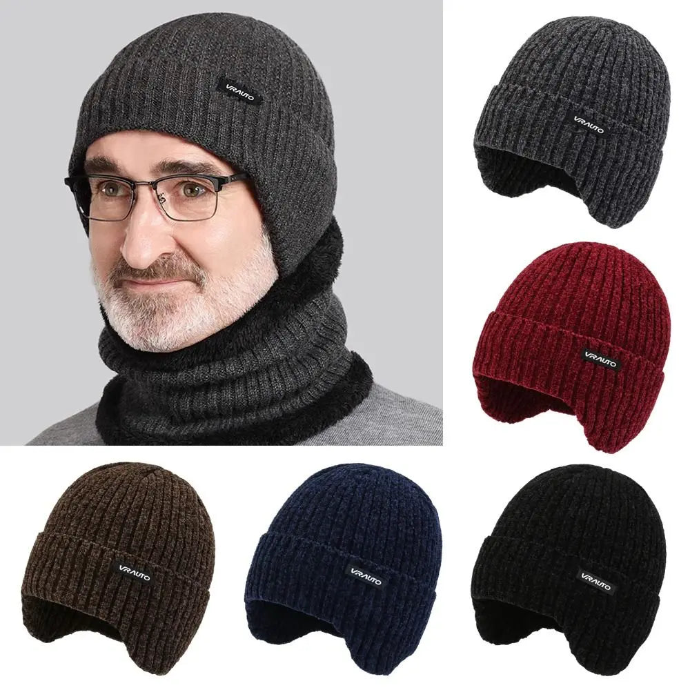 Windproof Knitted  Fleece-Lined Wool Hats