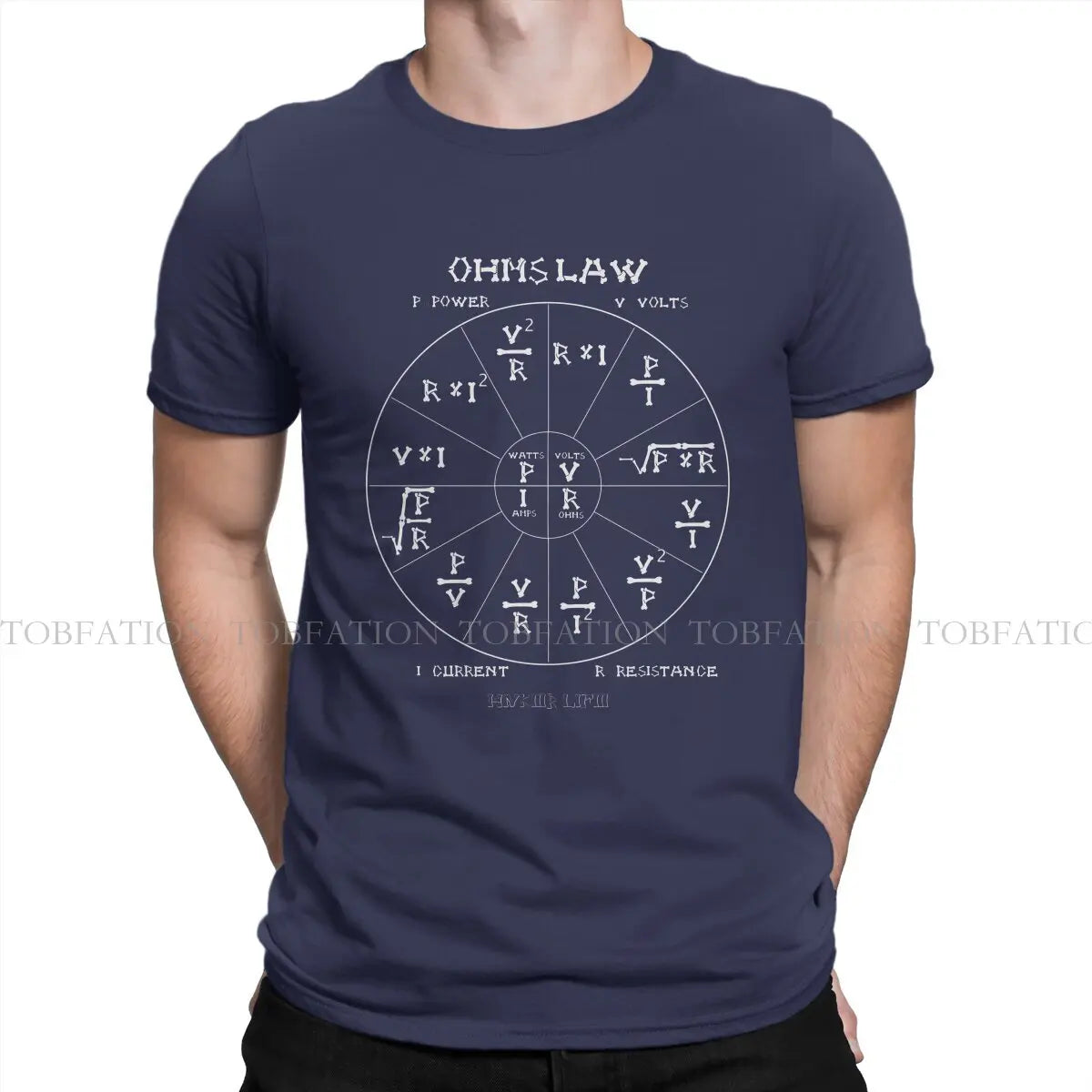 Ohm's Law Cool Hipster T Shirts Engineer Electrical Electrician Men  Fabric Streetwear T Shirt