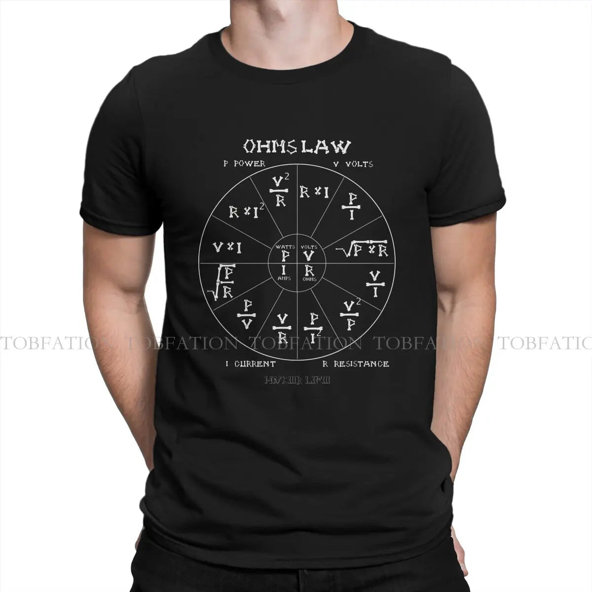 Ohm's Law Cool Hipster T Shirts Engineer Electrical Electrician Men  Fabric Streetwear T Shirt