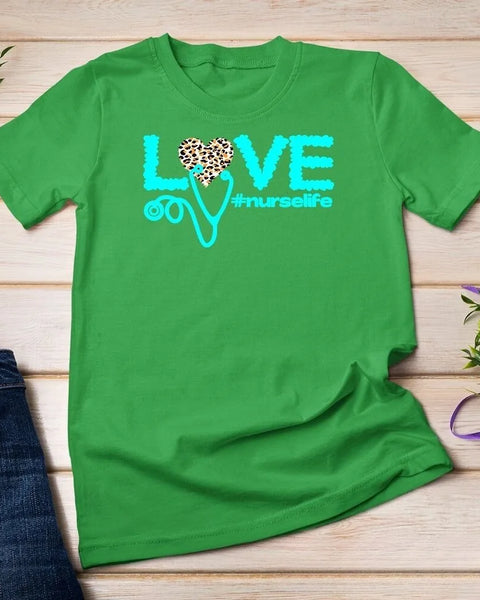 Nurse Day Life Theme T Shirt Nurses Week Healthcare Nursing Unisex T-shirt Women Crewneck Cotton Short Sleeve Casual Summer Tee