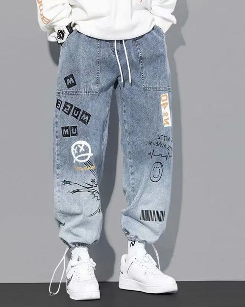 Jeans Loose Cartoon Hip Hop  Streetwear Jogging Pants