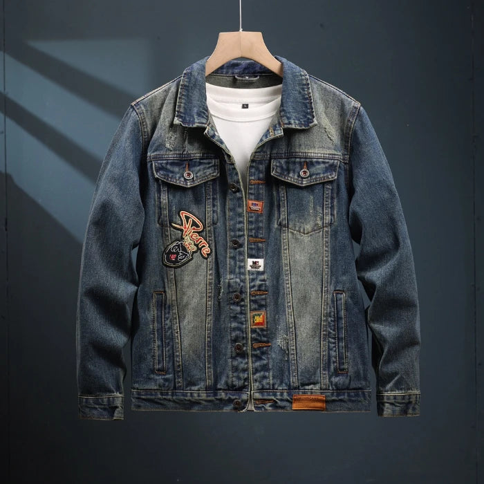 American vintage blue men's denim jacket