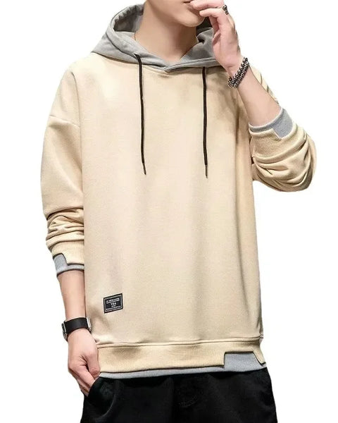 Men's Hoodie Sweatshirt Casual Loose Fashionable Spring Autumn New Style Trendy Versatile Top Trendy Fake Two-Piece Casual Jacke