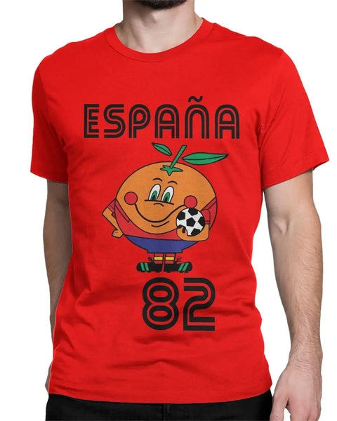 Espana 82 Spain Mascot 1982 Soccer Football Tee Shirt Clothing Plus Size