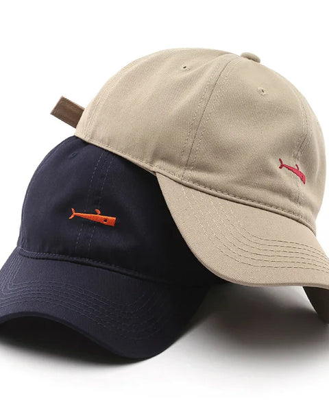 Simple Baseball Cap men Sebound Hat Whale Embroidery Casual Hat Cotton Soft Top Cap New Boy Girl Couples With The Same Hats