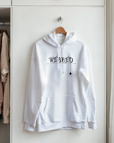 Webbed Spider Graphic Hoodie – Gothic Streetwear with Dark Vibes