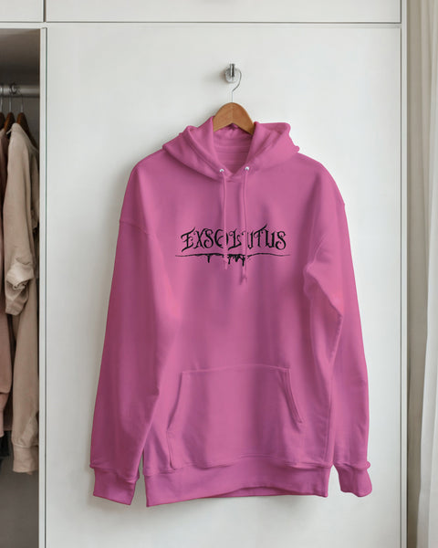 Gothic Hoodie with EXSOLITUS Text – Streetwear Aesthetic Unisex Pullover – Grunge Darkcore Sweatshirt