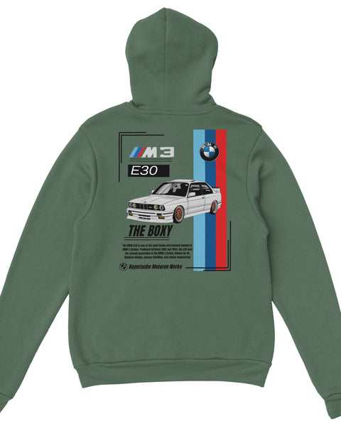 BMW E30 M3 Hoodie – Classic Car Streetwear for Auto Enthusiasts