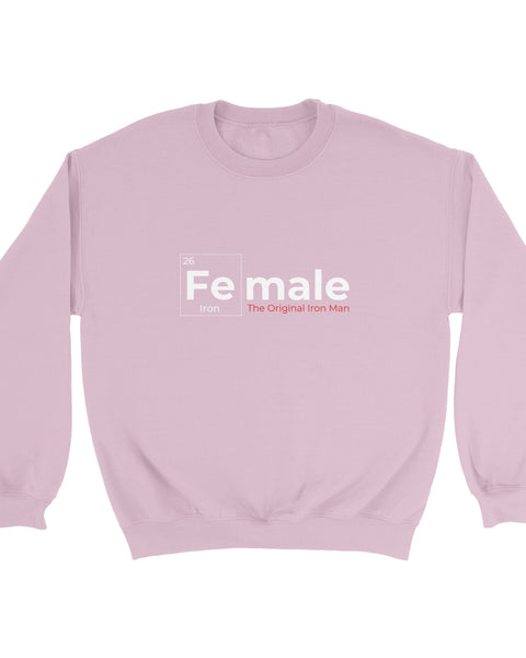 Female Iron Element Sweatshirt – 'The Original Iron Man' Science-Inspired Design