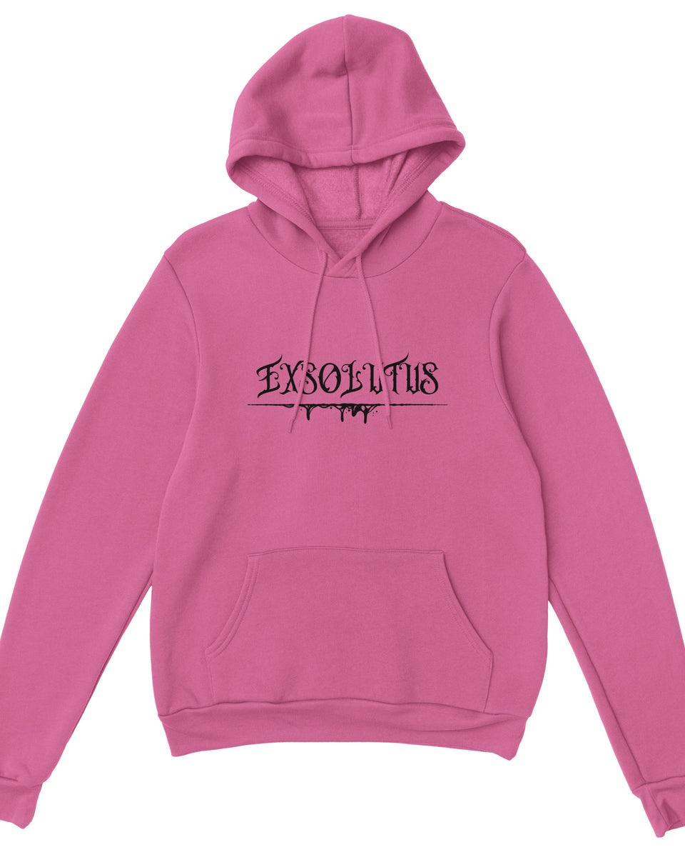 Gothic Hoodie with EXSOLITUS Text – Streetwear Aesthetic Unisex Pullover – Grunge Darkcore Sweatshirt