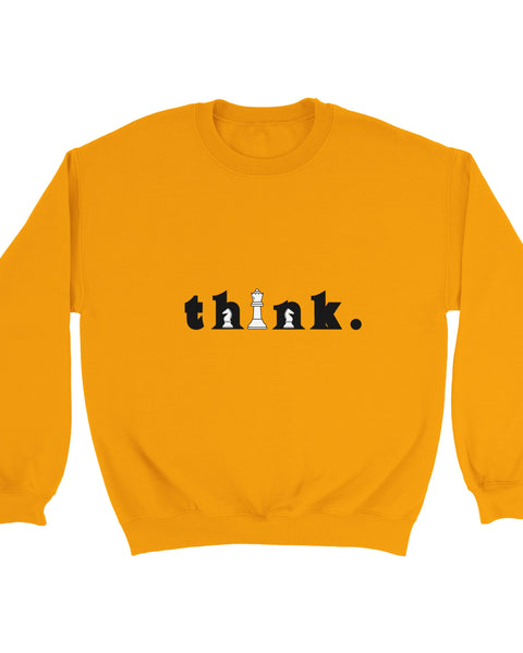 Think Chess Sweatshirt – Bold Yellow Strategy-Inspired Streetwear