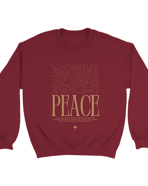 "PEACE" Minimalist Quote Sweatshirt – Inner Stillness Typography Design
