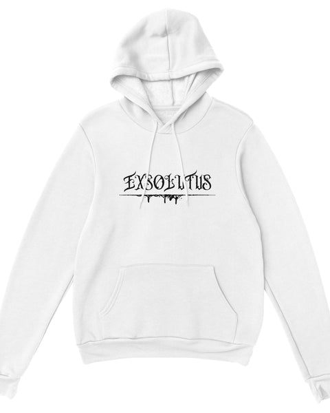Gothic Hoodie with EXSOLITUS Text – Streetwear Aesthetic Unisex Pullover – Grunge Darkcore Sweatshirt