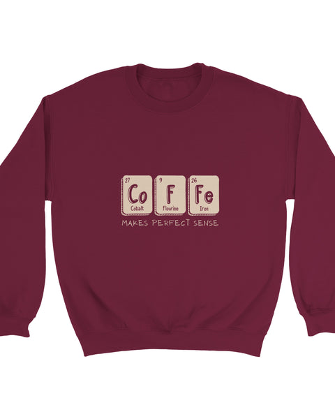 Coffee Chemistry Sweatshirt – Funny Periodic Table Science Pun Design